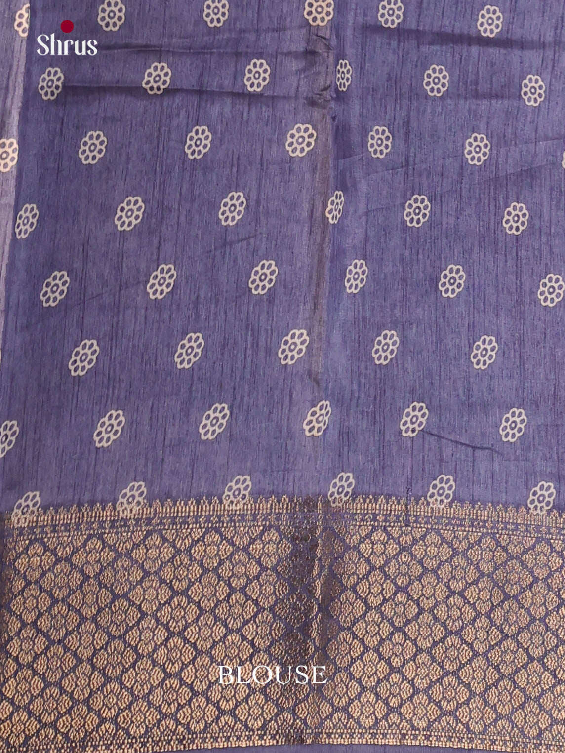 Blue - Semi Crepe Saree