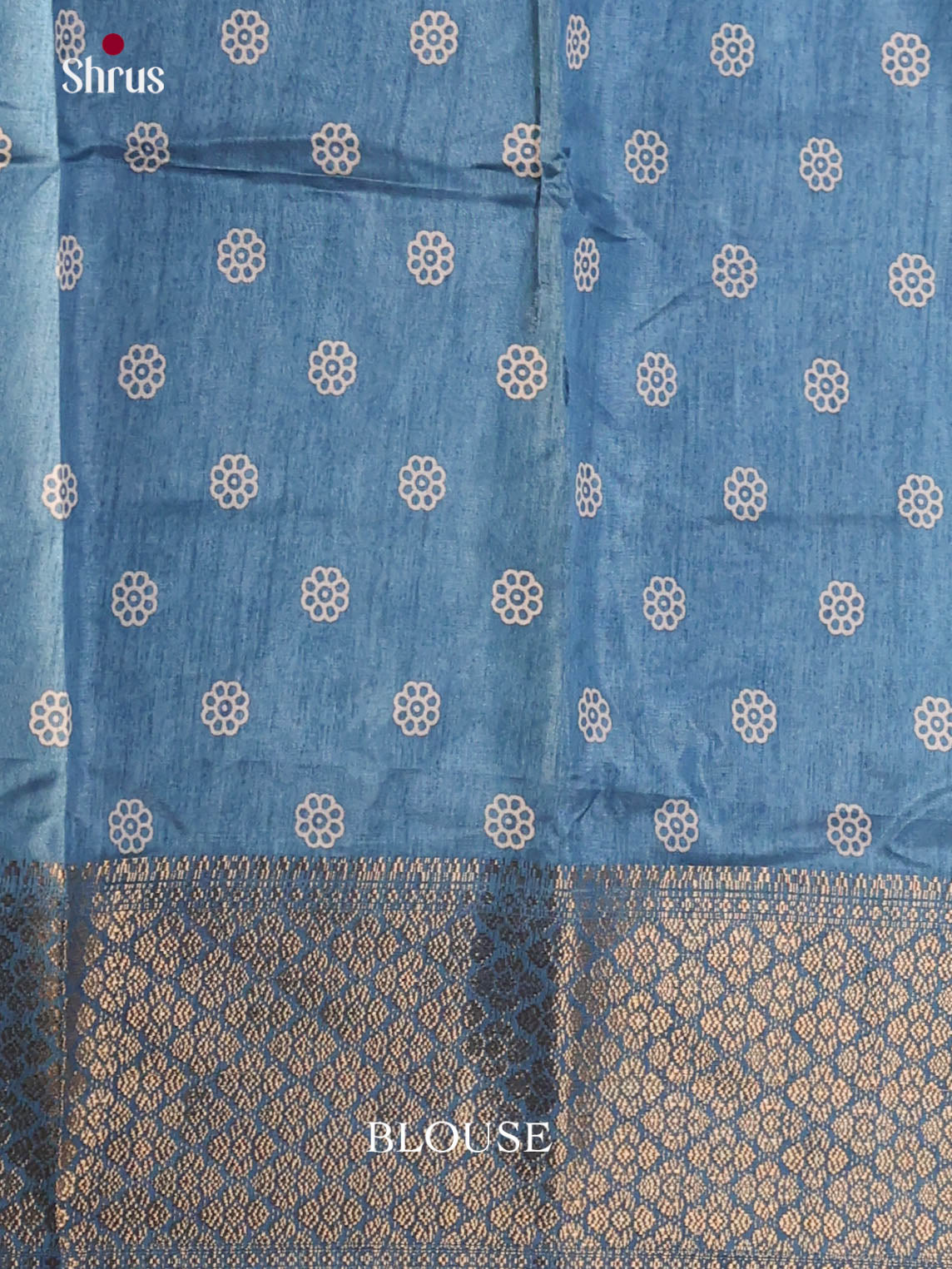 Blue - Semi Crepe Saree