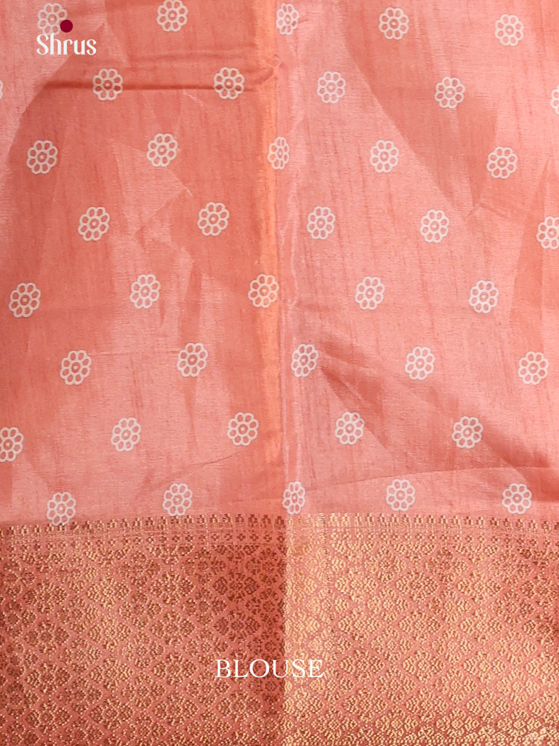 Orangish Pink - Semi Crepe Saree - Shop on Shrus.com
