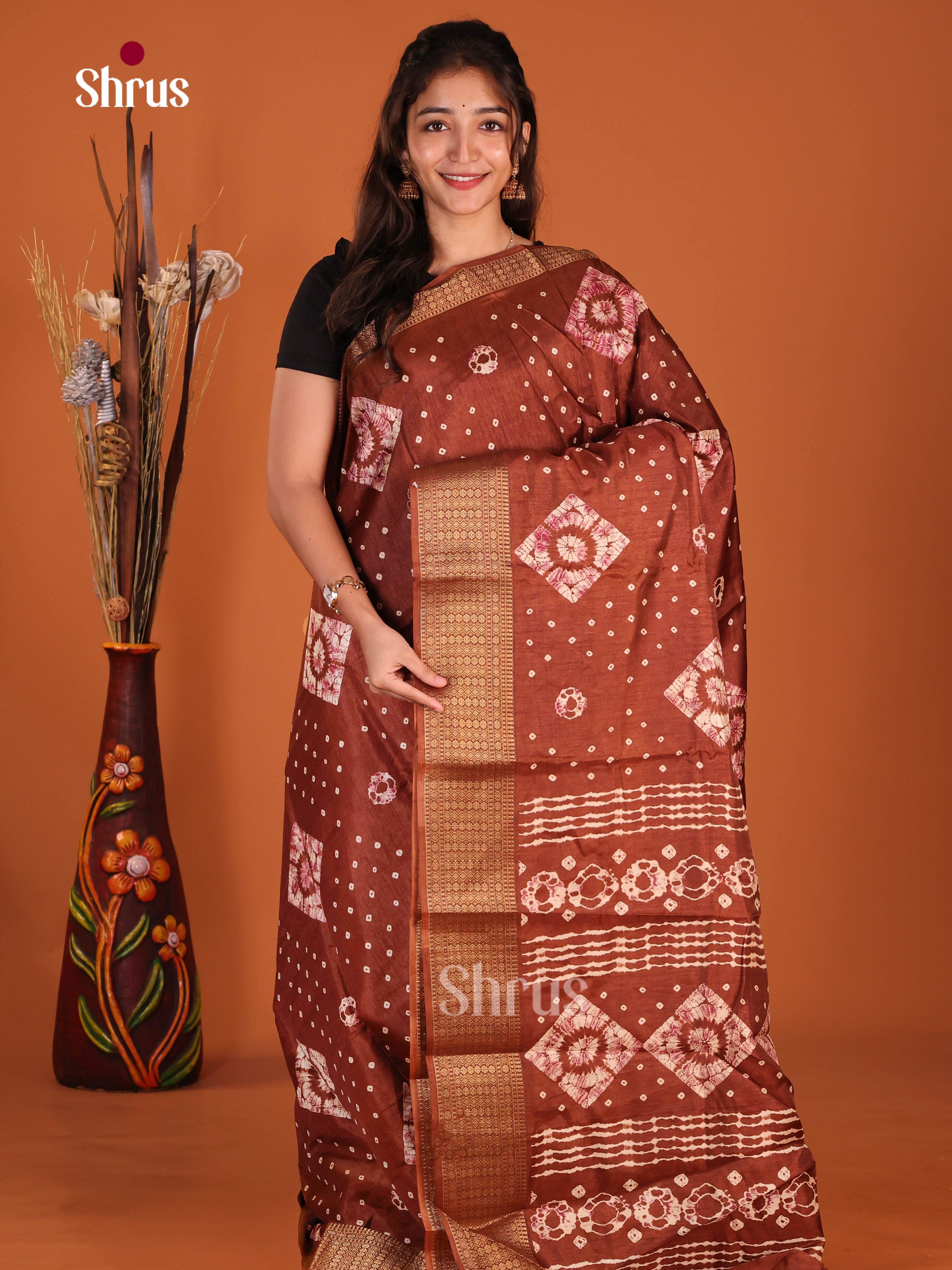 DJS10591 - Semi Crepe Saree - Shop on Shrus.com