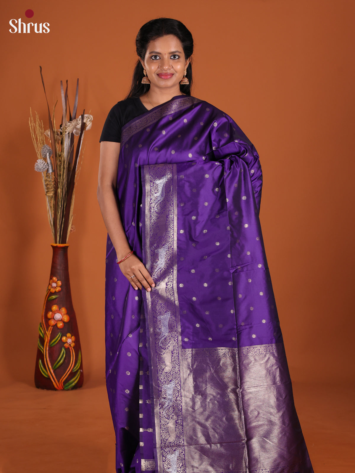 Violet - Semi Softsilk Saree