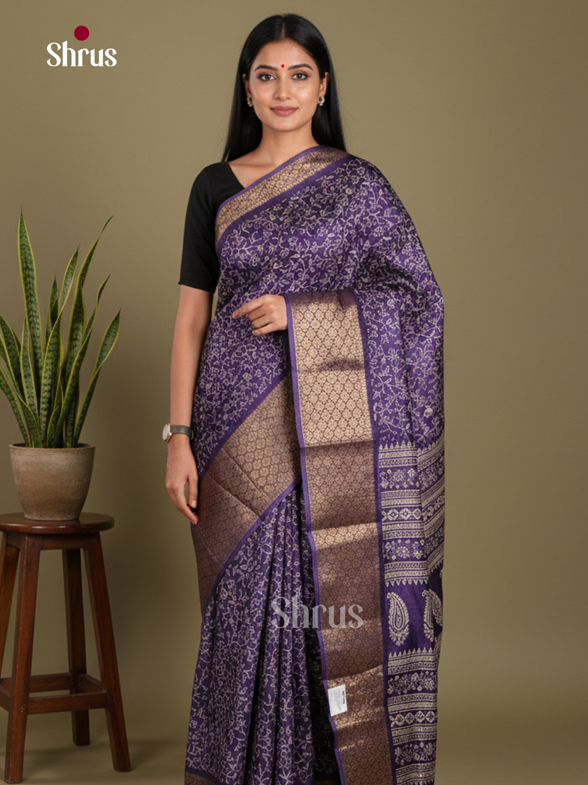 DJS11003 - Semi Crepe Saree - Shop on Shrus.com