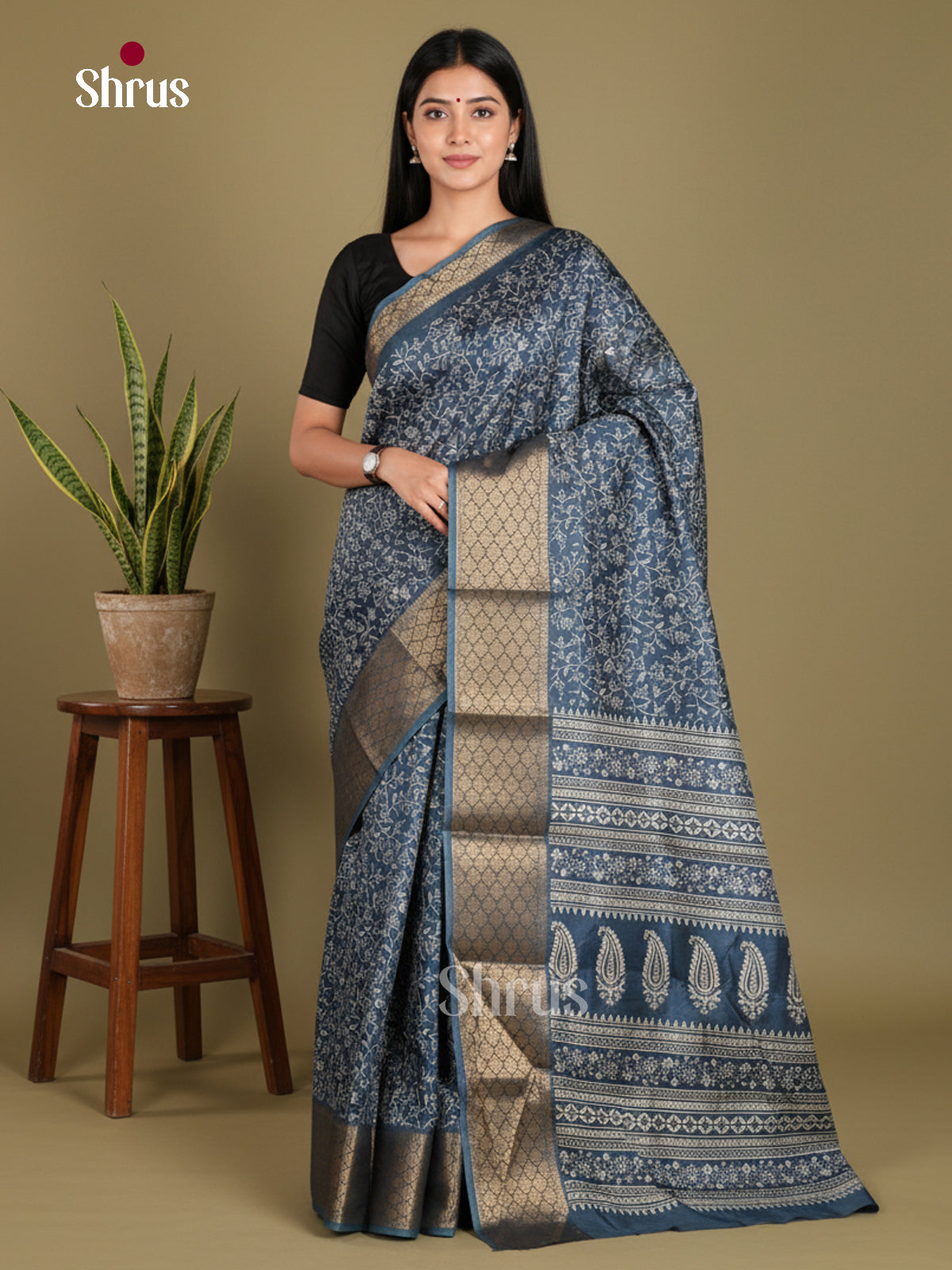 DJS11005 - Semi Crepe Saree - Shop on Shrus.com