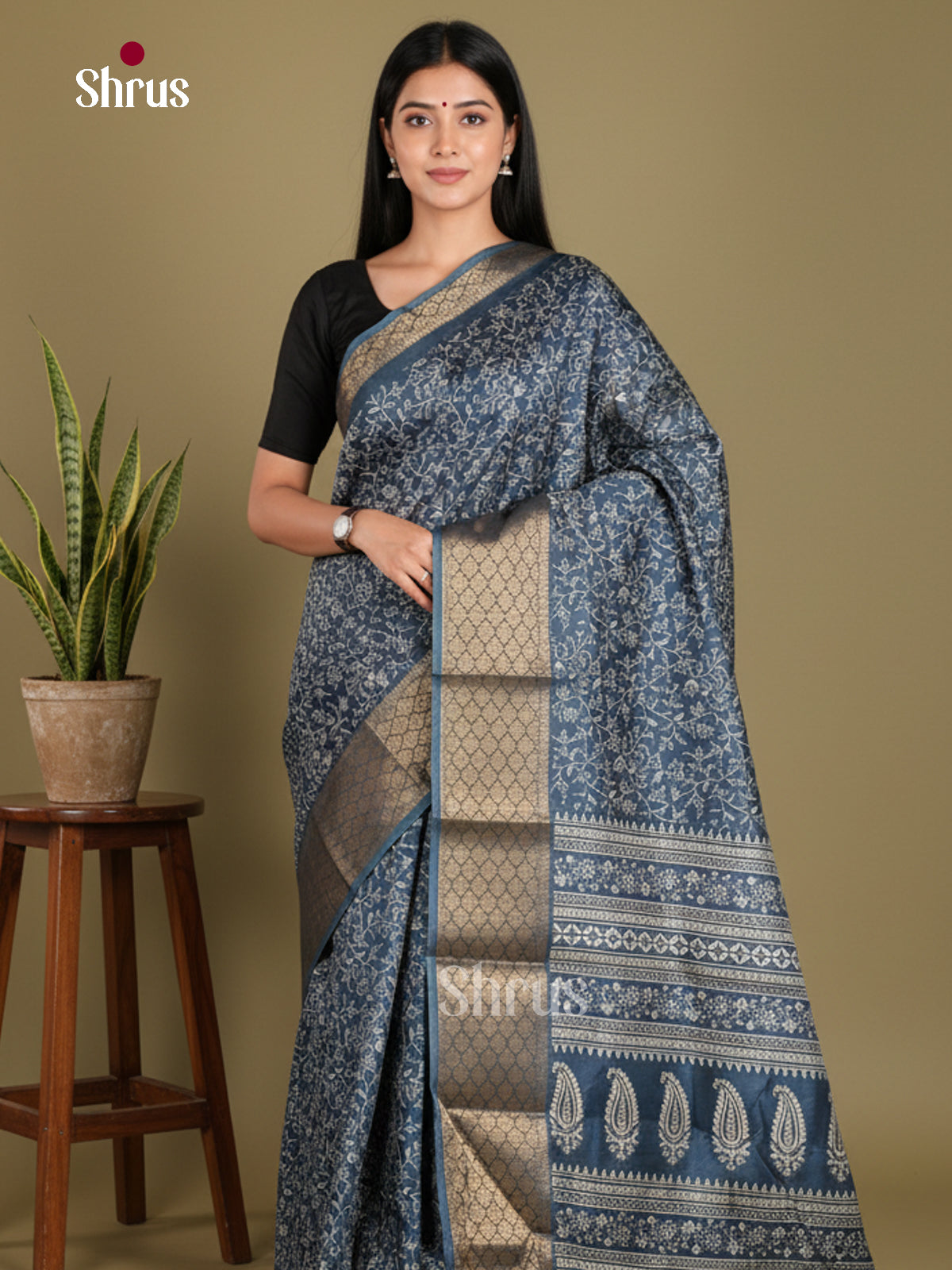 DJS11005 - Semi Crepe Saree - Shop on Shrus.com