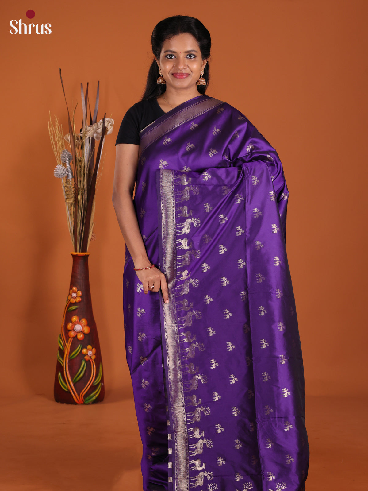 Violet - Semi Softsilk Saree