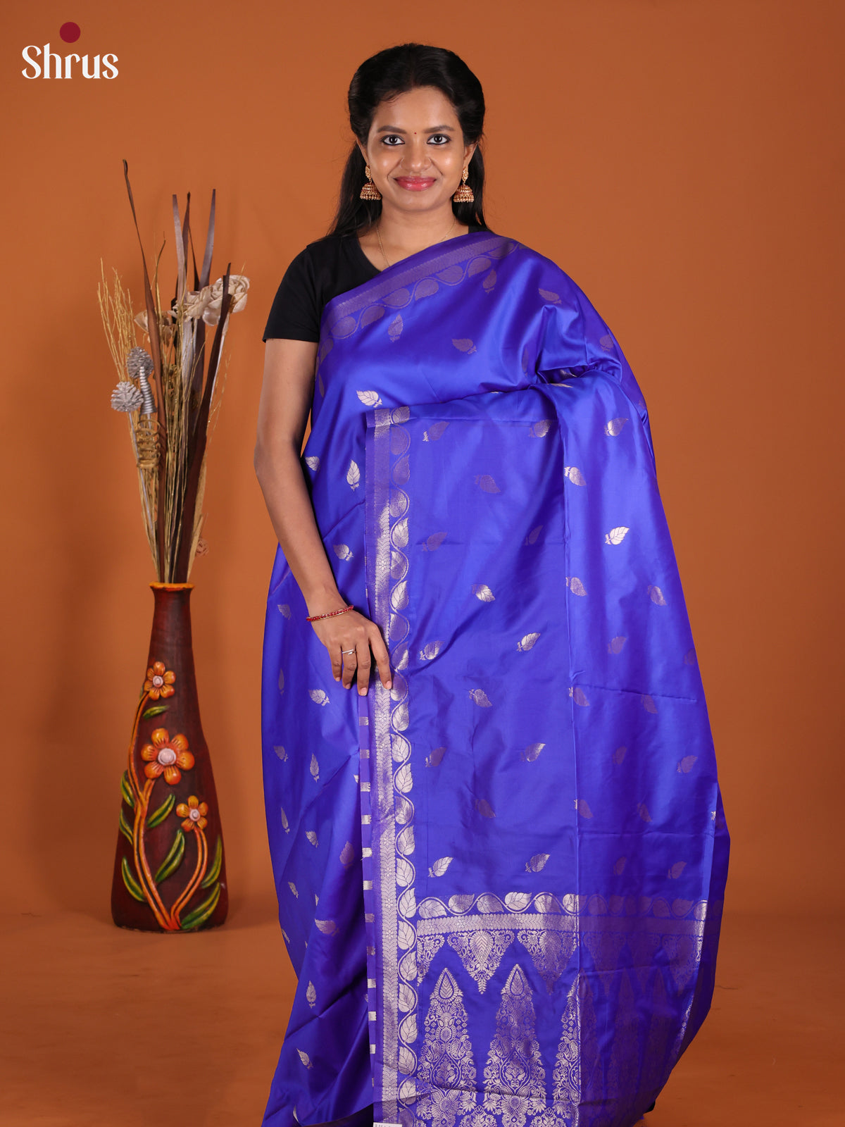 Blue - Semi Softsilk Saree