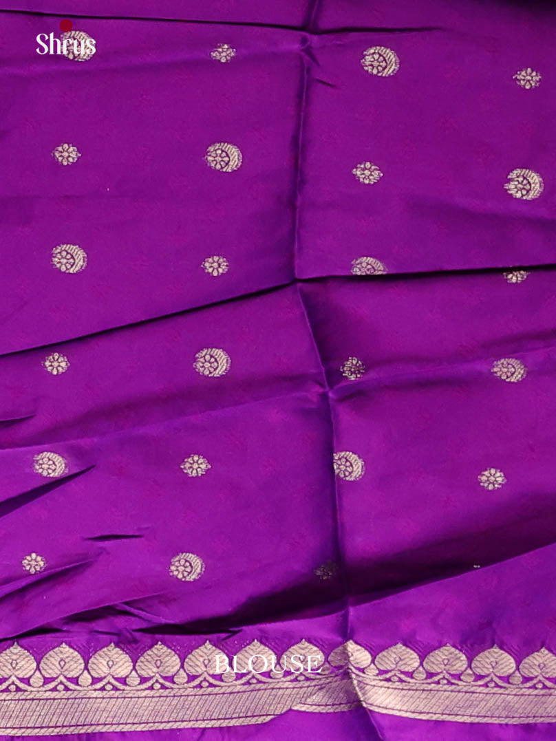 Purple - Semi Softsilk Saree