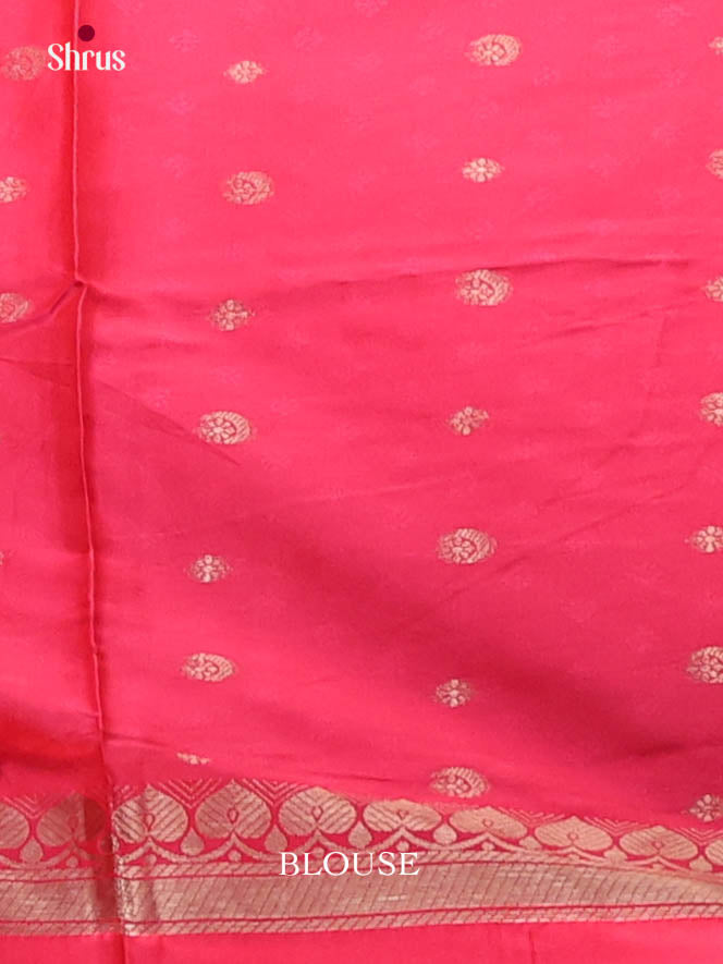 Pink - Semi Softsilk Saree