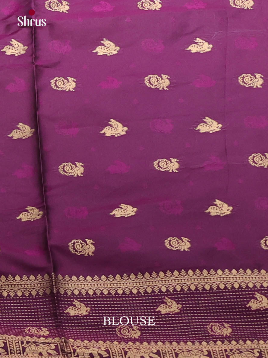 Purple - Semi Softsilk Saree
