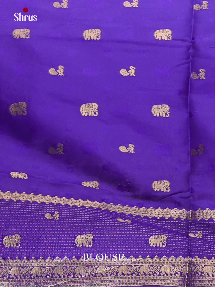 Blue - Semi Softsilk Saree