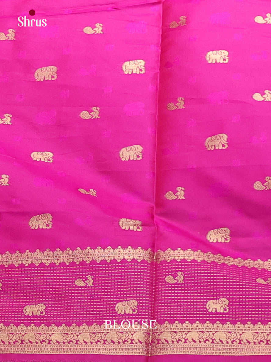 Pink - Semi Softsilk Saree
