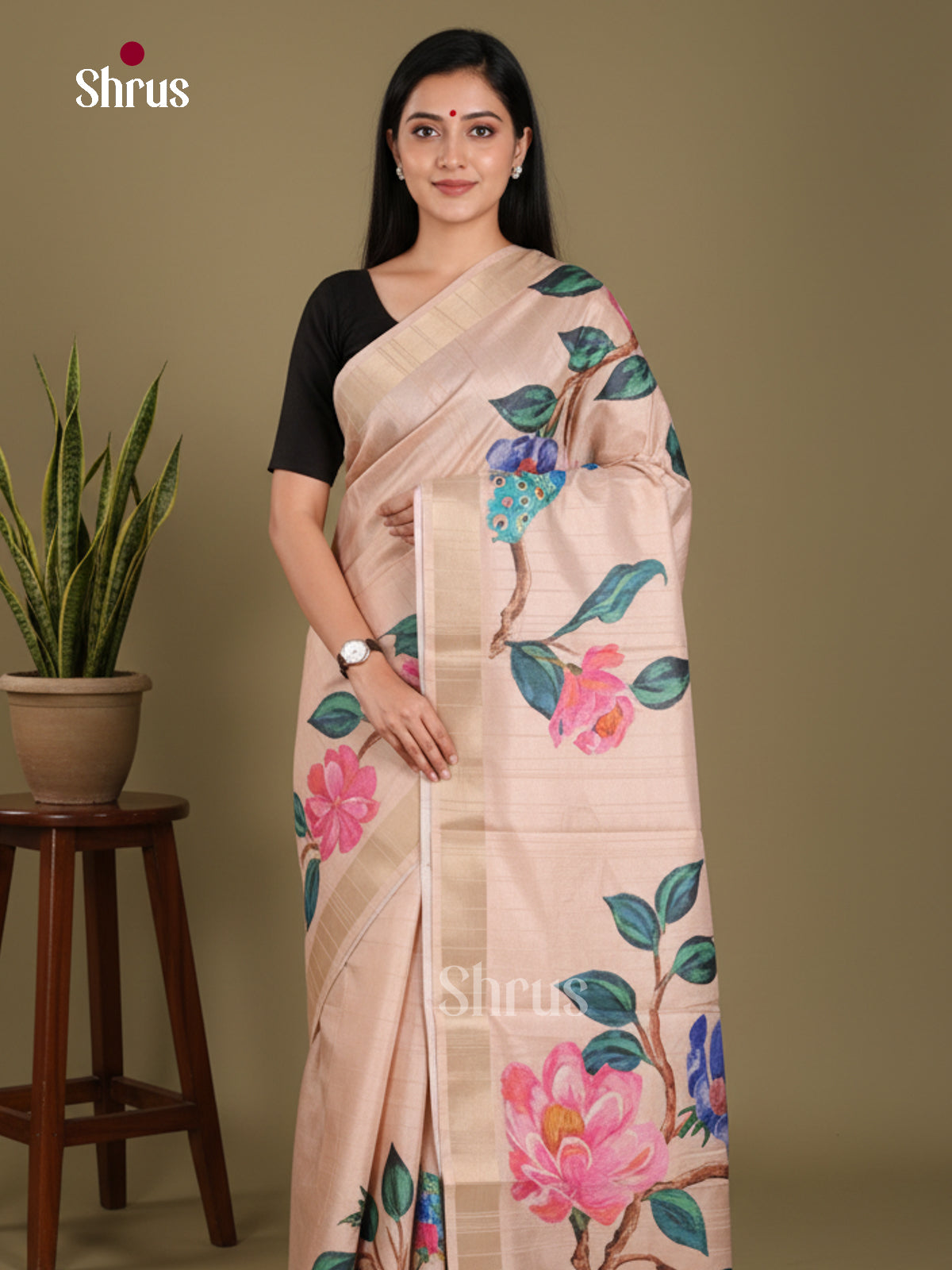 DJS13196 - Semi Gicha Saree