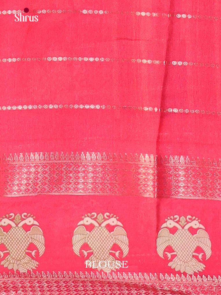 Blue & Pink- Semi Mysoresilk Saree