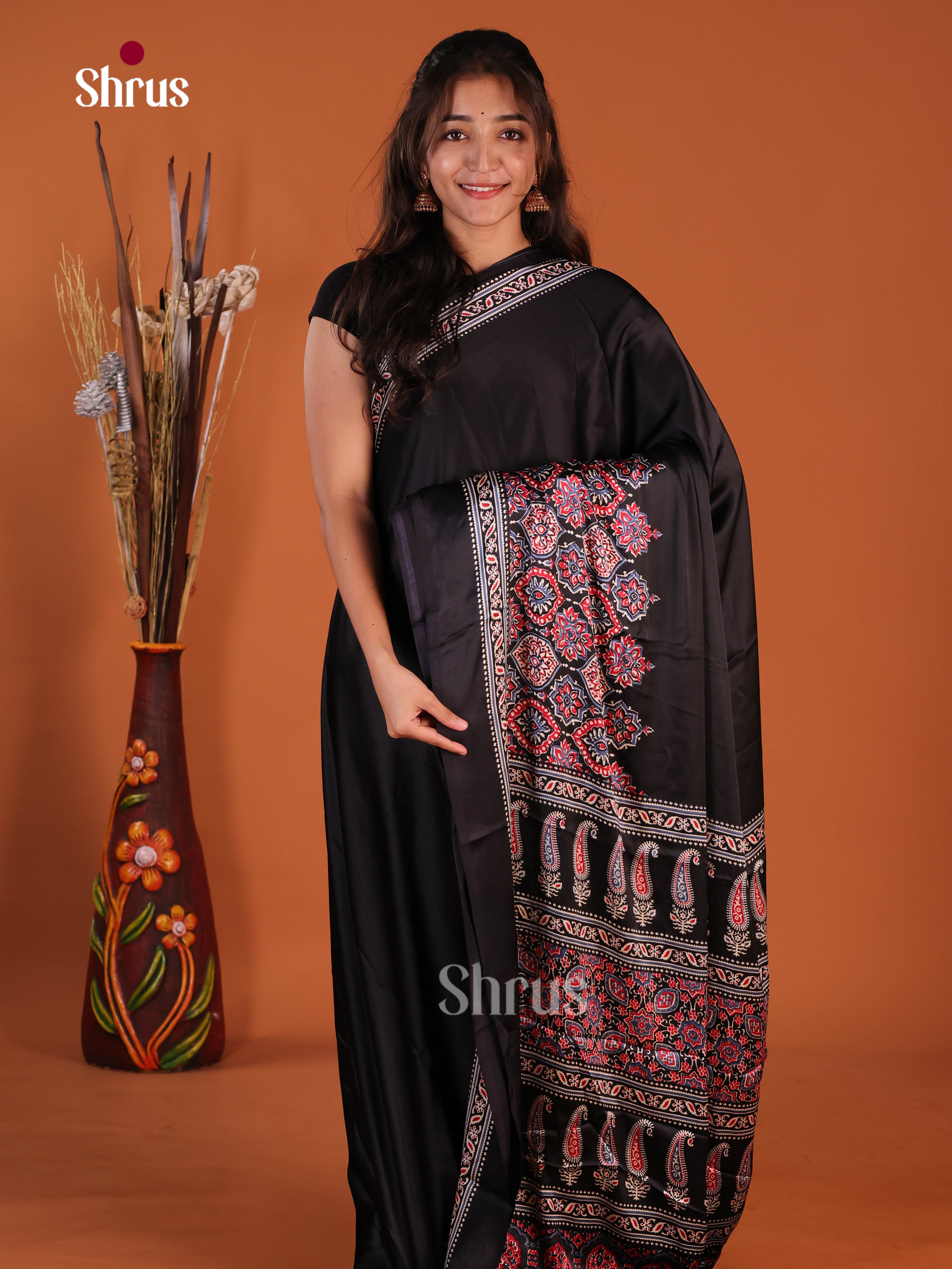 Black - Semi Modal Saree