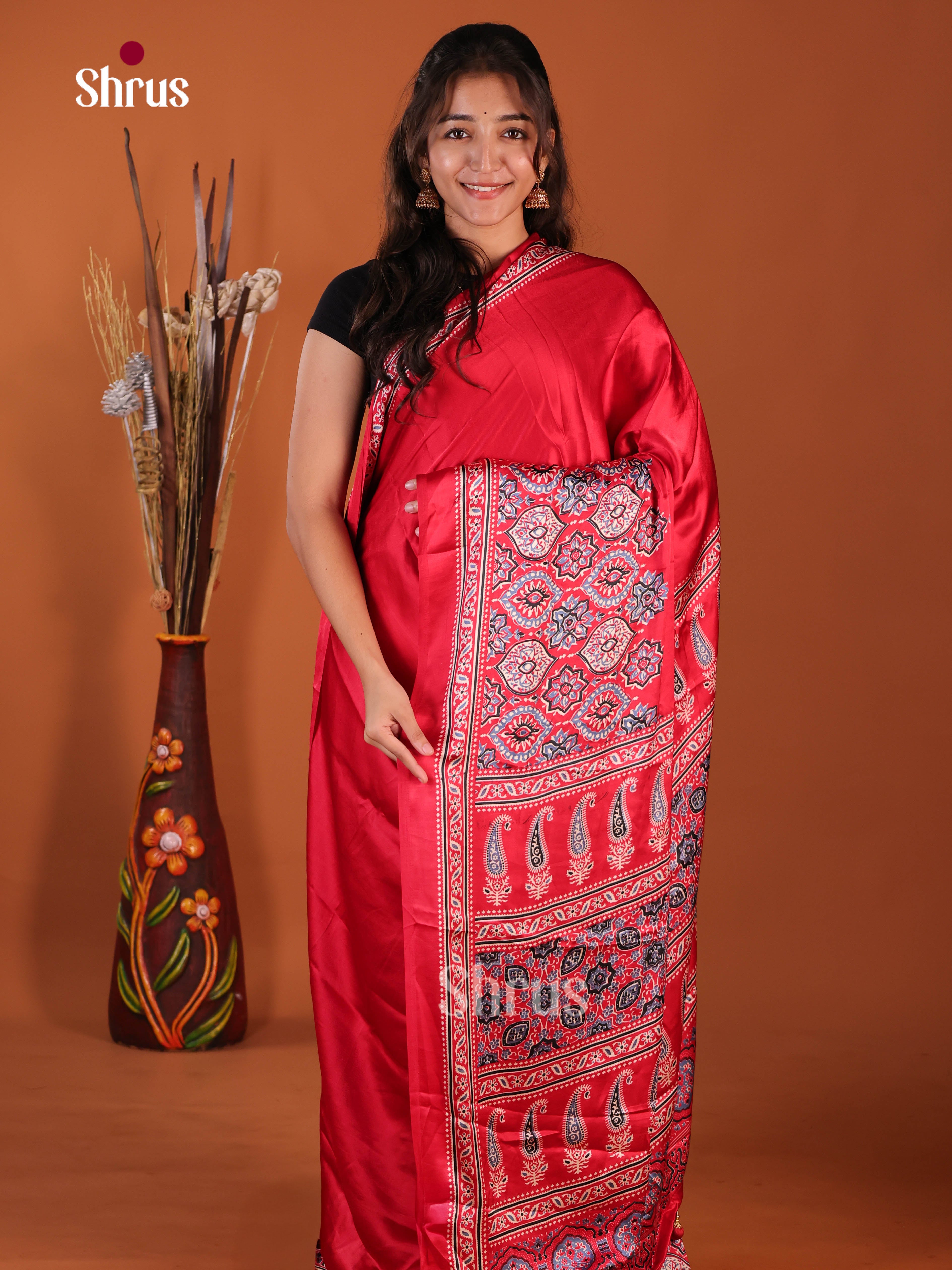 Red - Semi Modal Saree