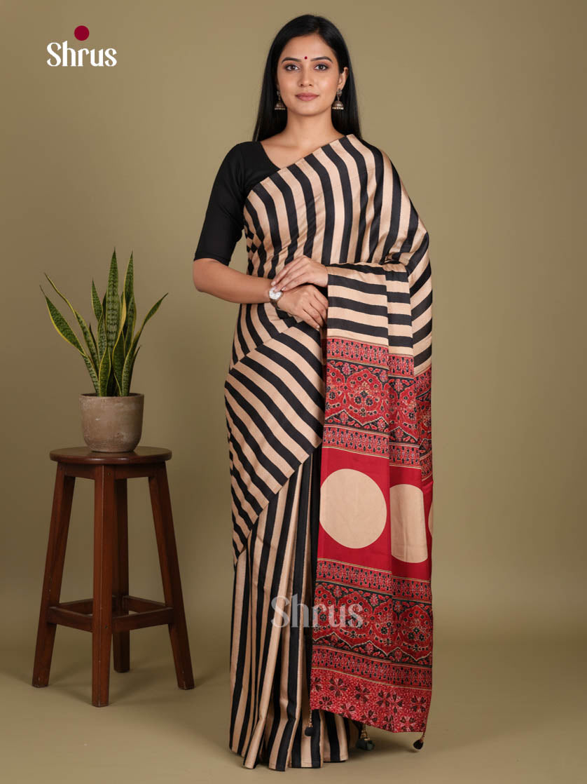 Black & Red - Semi Modal Saree