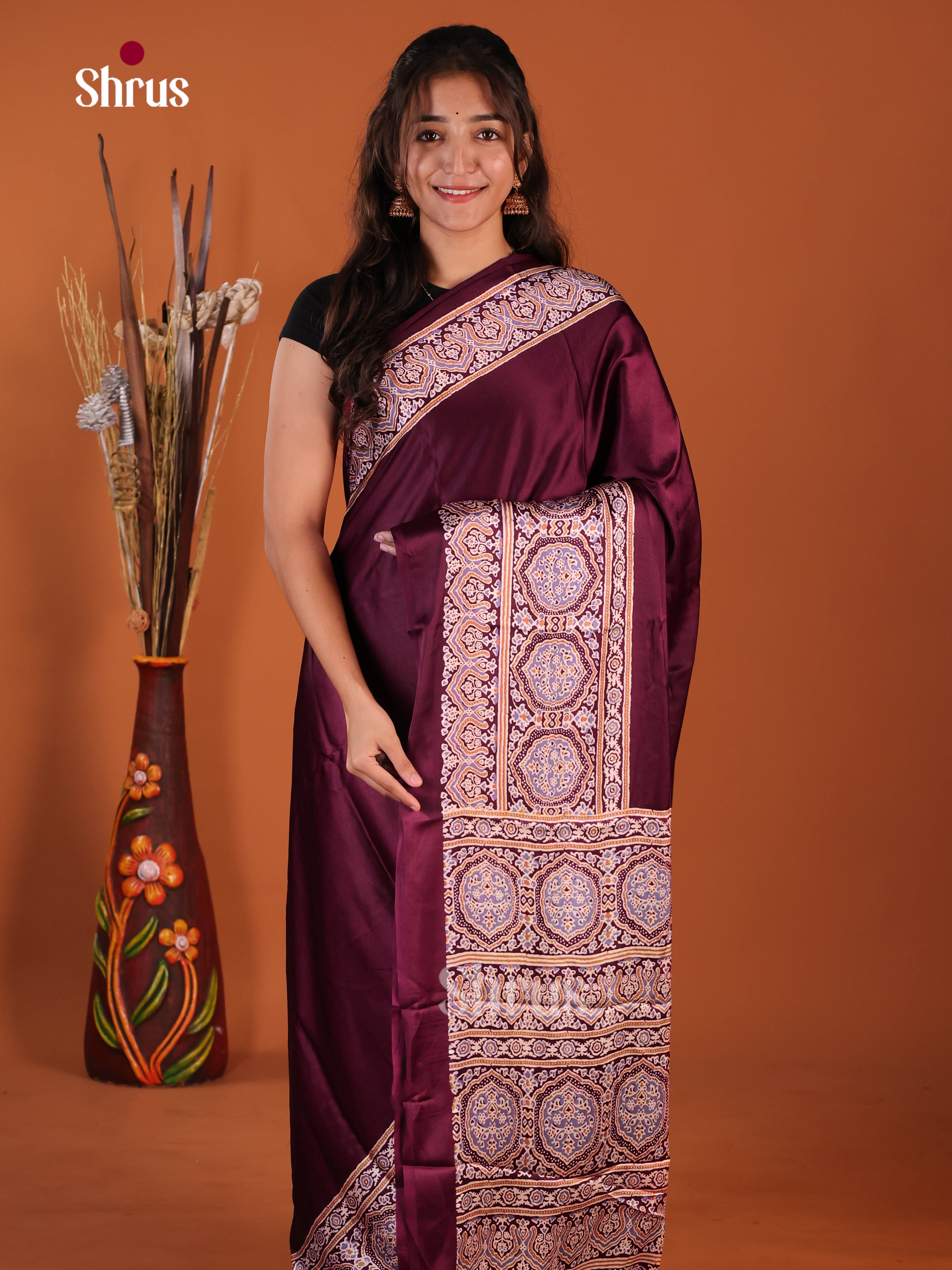 Wine - Semi Modal Saree