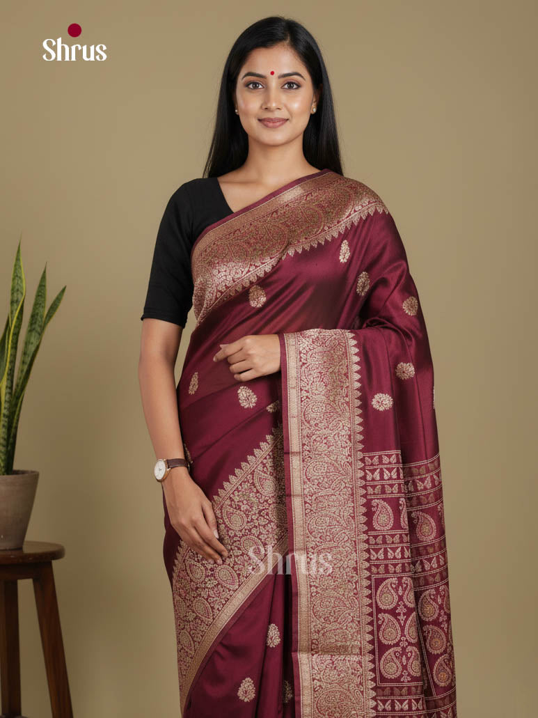Maroon - Semi Modal Saree