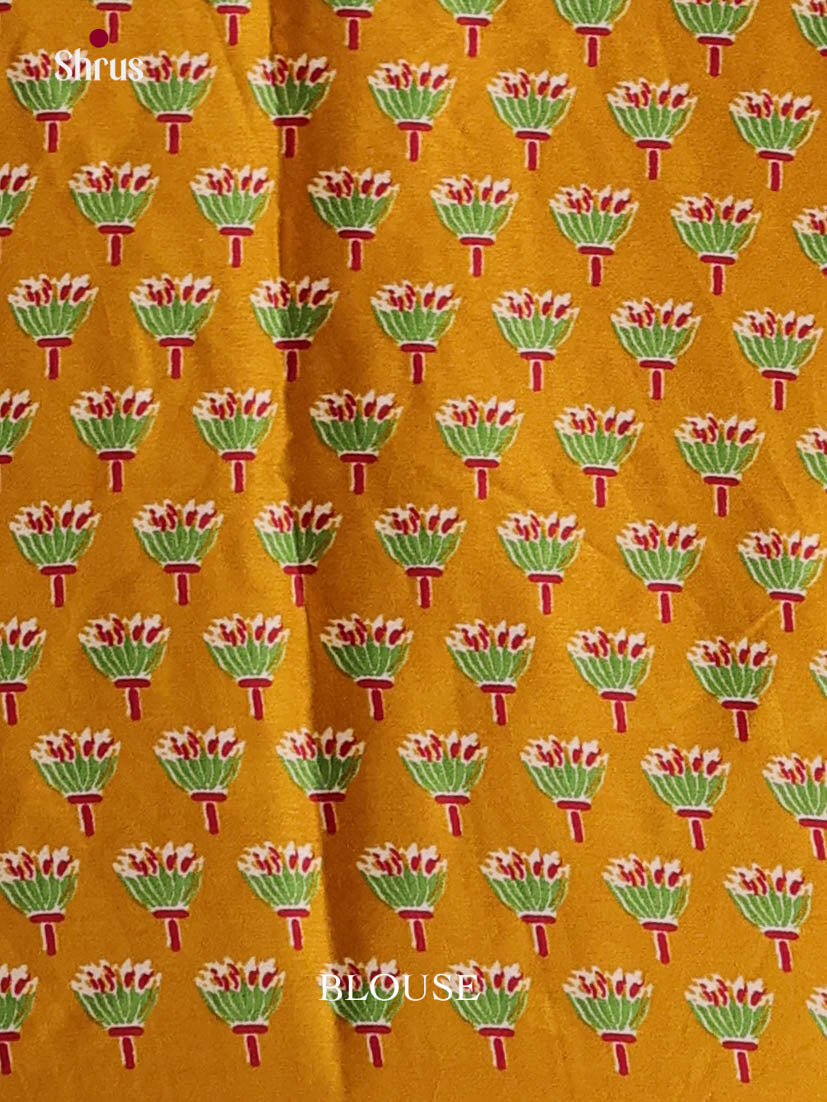 Red & Mustard - Semi Modal Saree