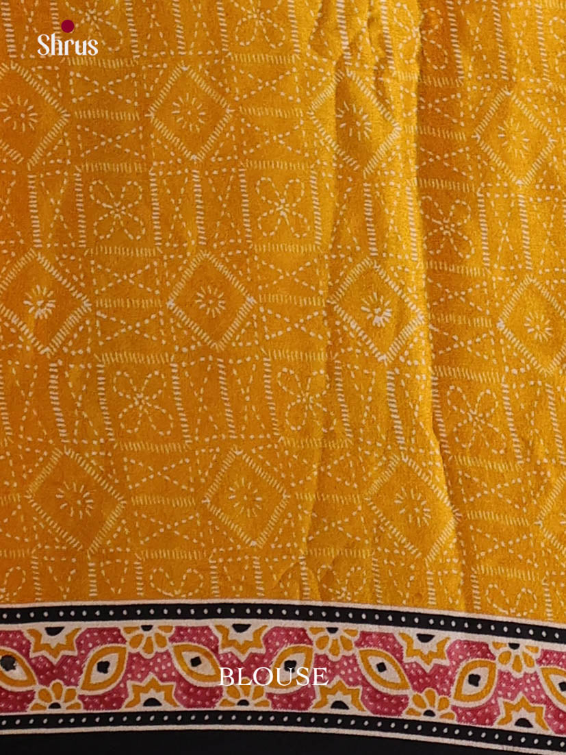 Black & Mustard- Semi Modal Saree