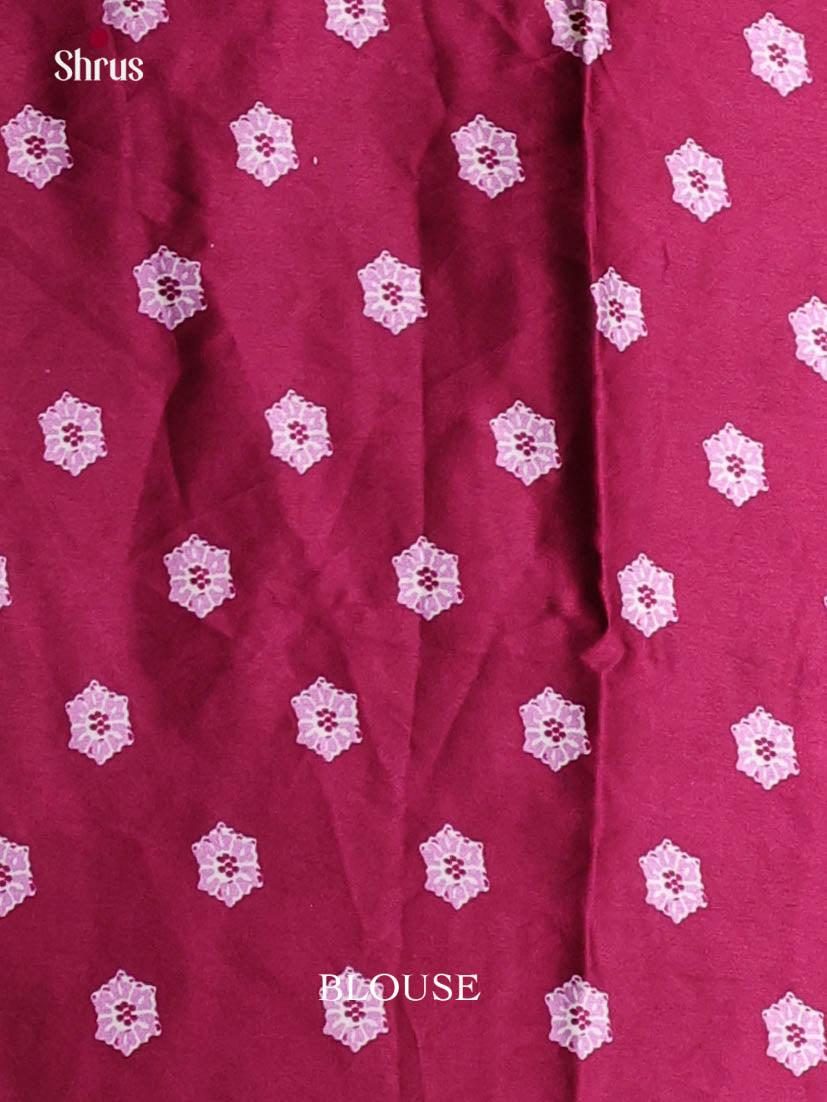 Pink & Maroon - Semi Modal Saree