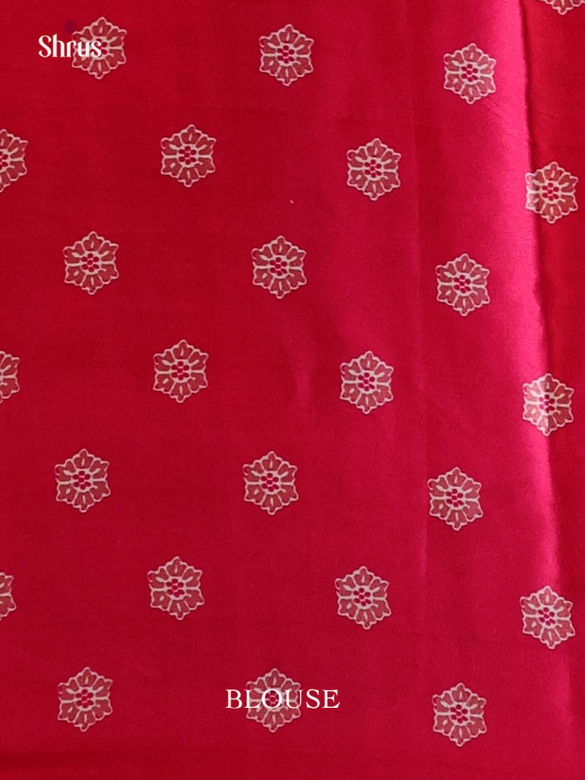 Pink & Red - Semi Modal Saree