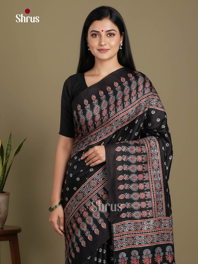 Black - Semi Modal Saree