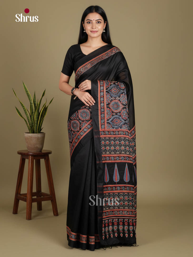 Black - Semi Modal Saree