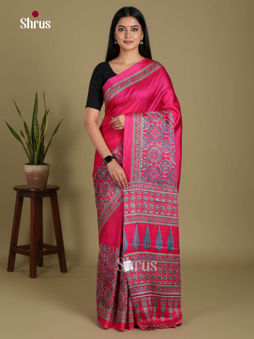 Pink - Semi Modal Saree