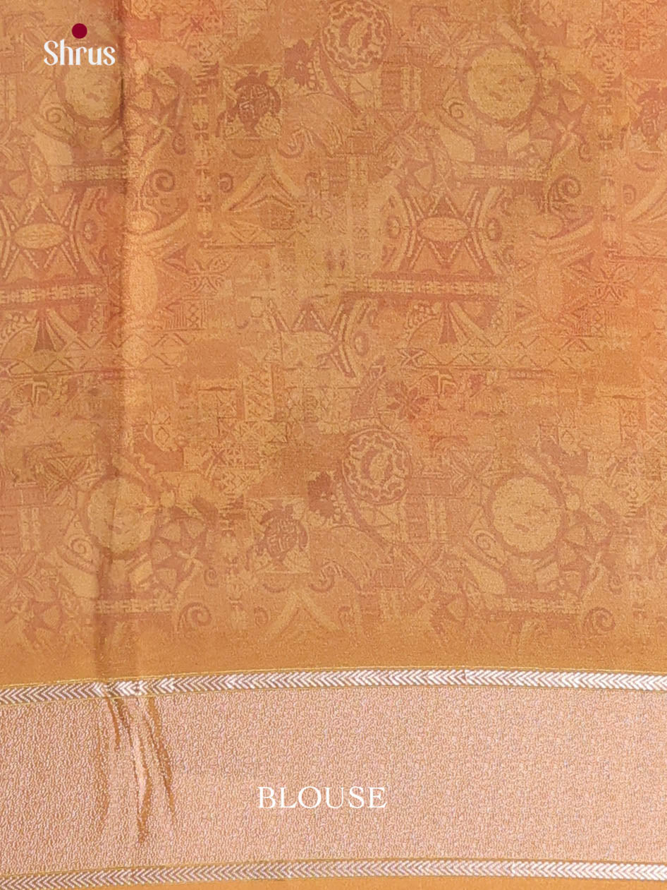 Cream & Mustard - Semi Georgette Saree