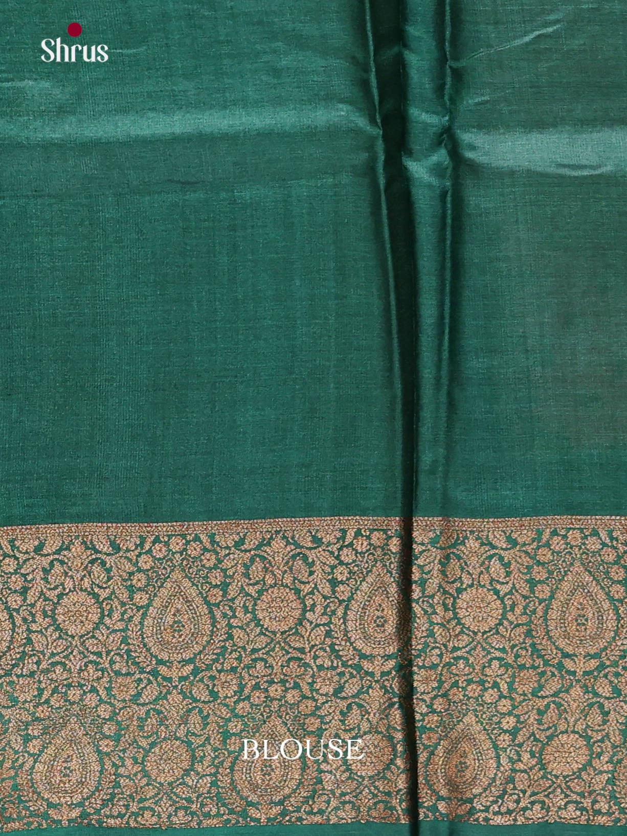 Timeless Red Tussar Saree With Zari Woven Buttas & Green Border - Shop on Shrus.com