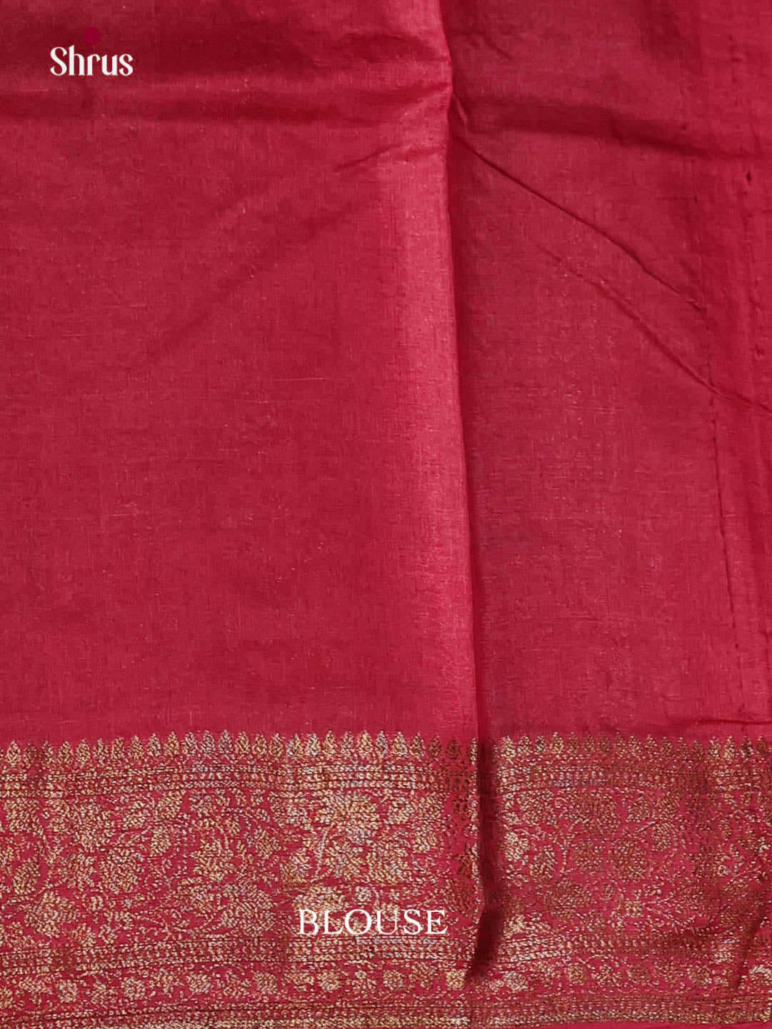 Magnificent Violet Handloom Tussar Silk Saree With Gold Motifs & Red Pallu - Shop on Shrus.com