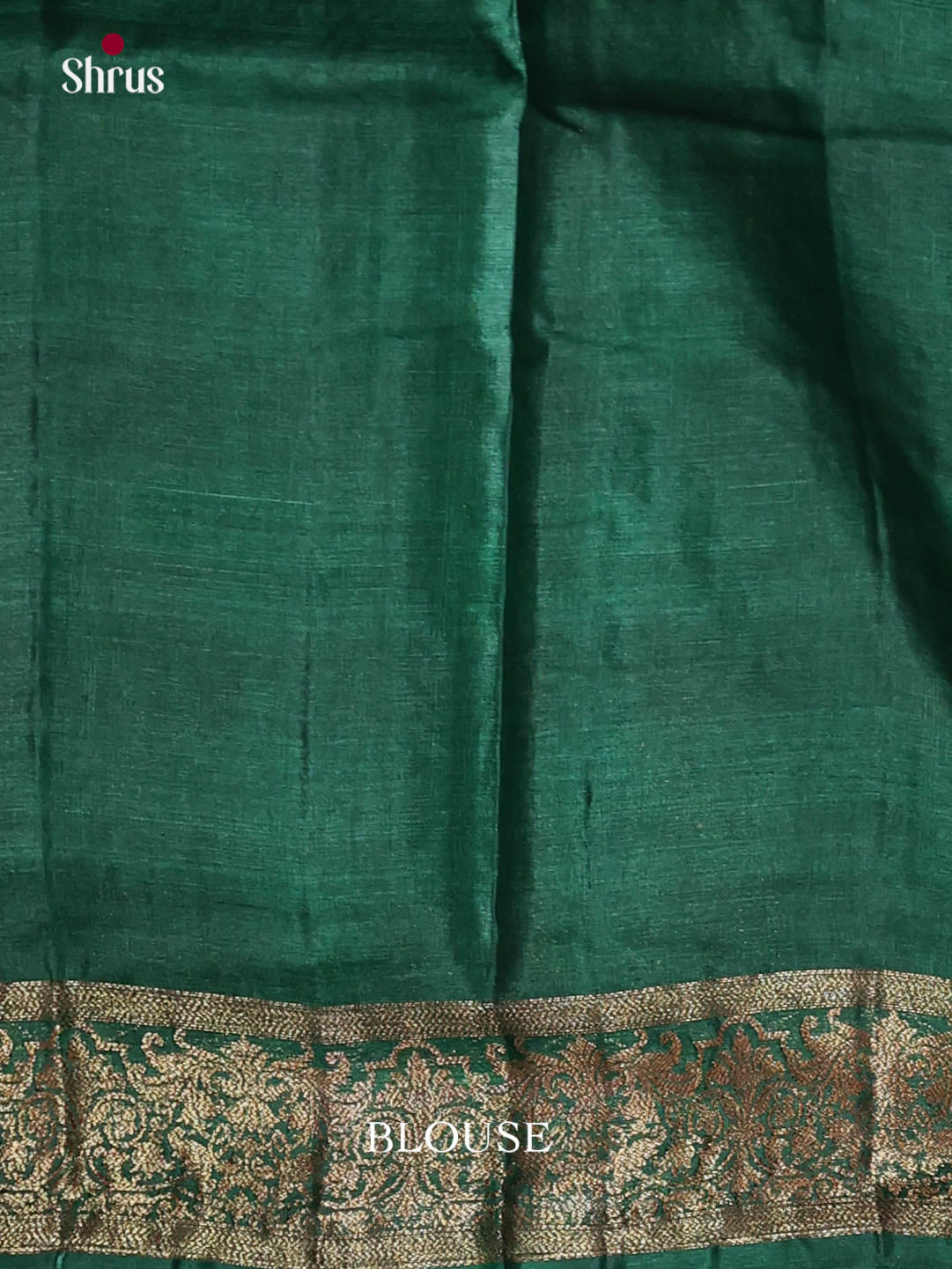 Captivating Red Handloom Tussar Silk Saree With Golden Motifs & Green Pallu