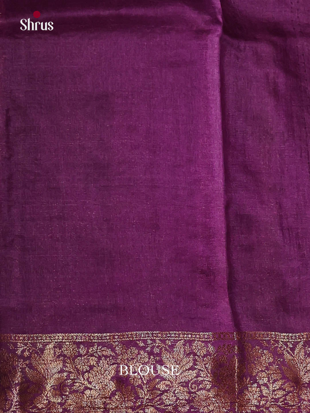 Brilliant Orange Handloom Tussar Silk Saree With Gold Buttis & Purple Pallu
