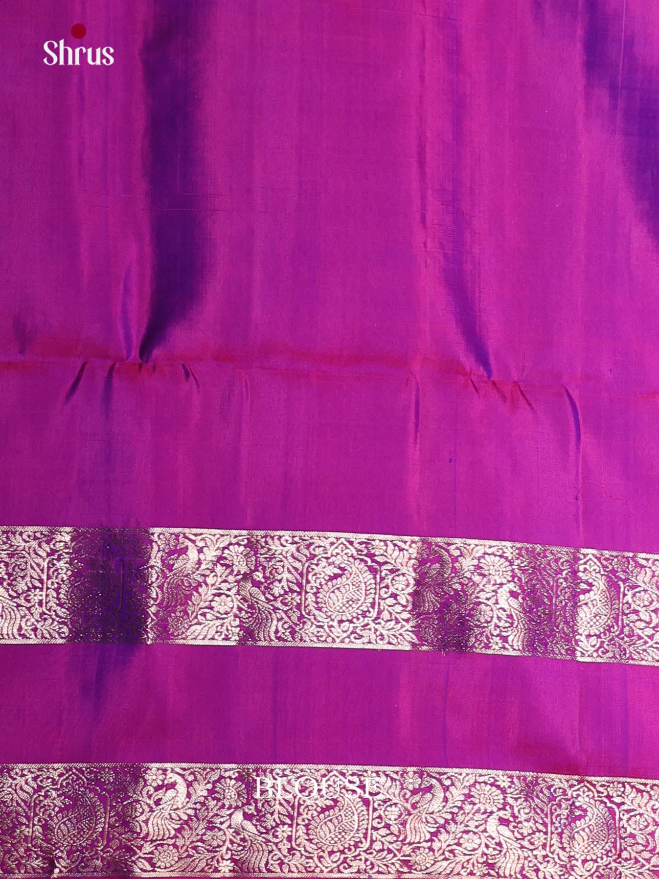 Beautiful Blue & Purple Soft Silk Saree with floral motifs , rettaipet zari border