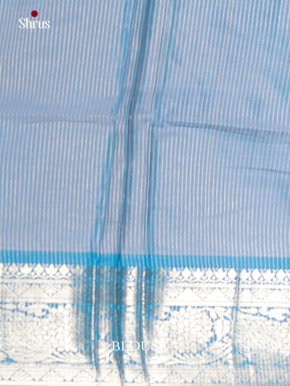 Cream & Blue - Semi Pochampally Saree