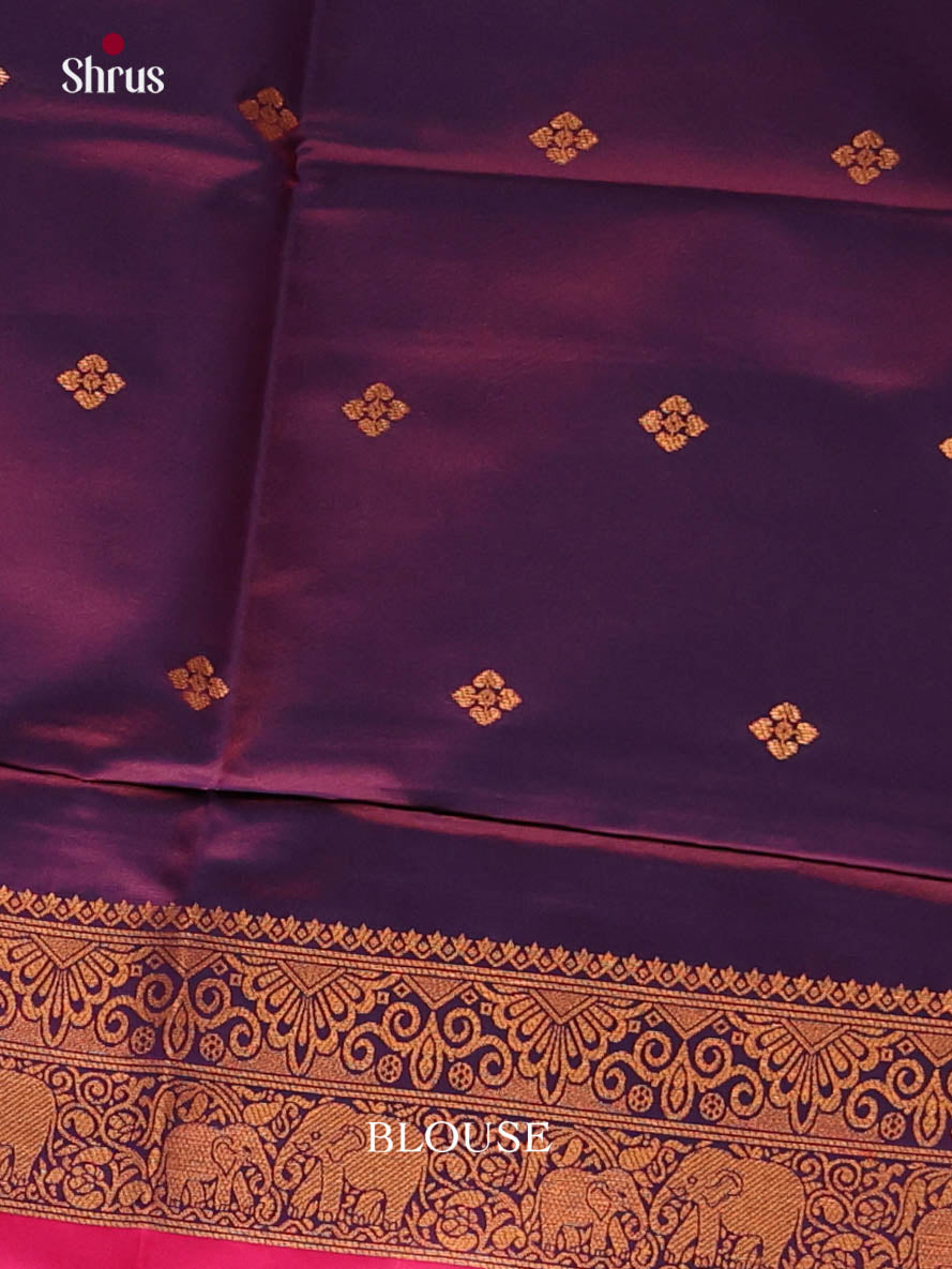 Pink & Purple - Semi Softsilk Saree