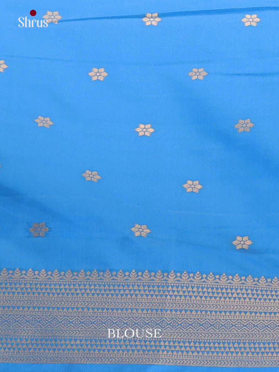 Blue - Semi Softsilk Saree