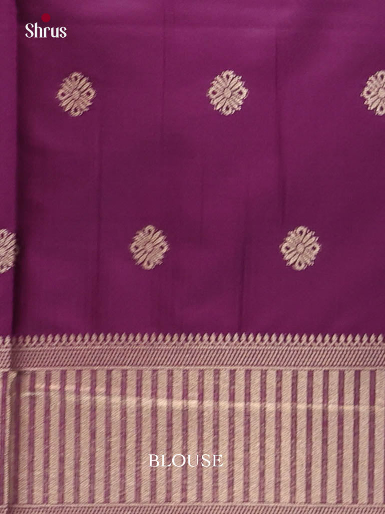Grey & Purple - Semi Softsilk Saree