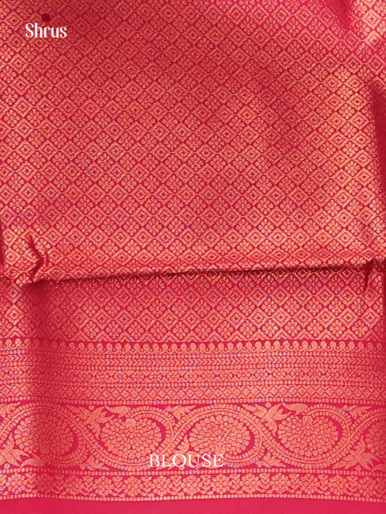Peach & Pink - Semi Softsilk Saree