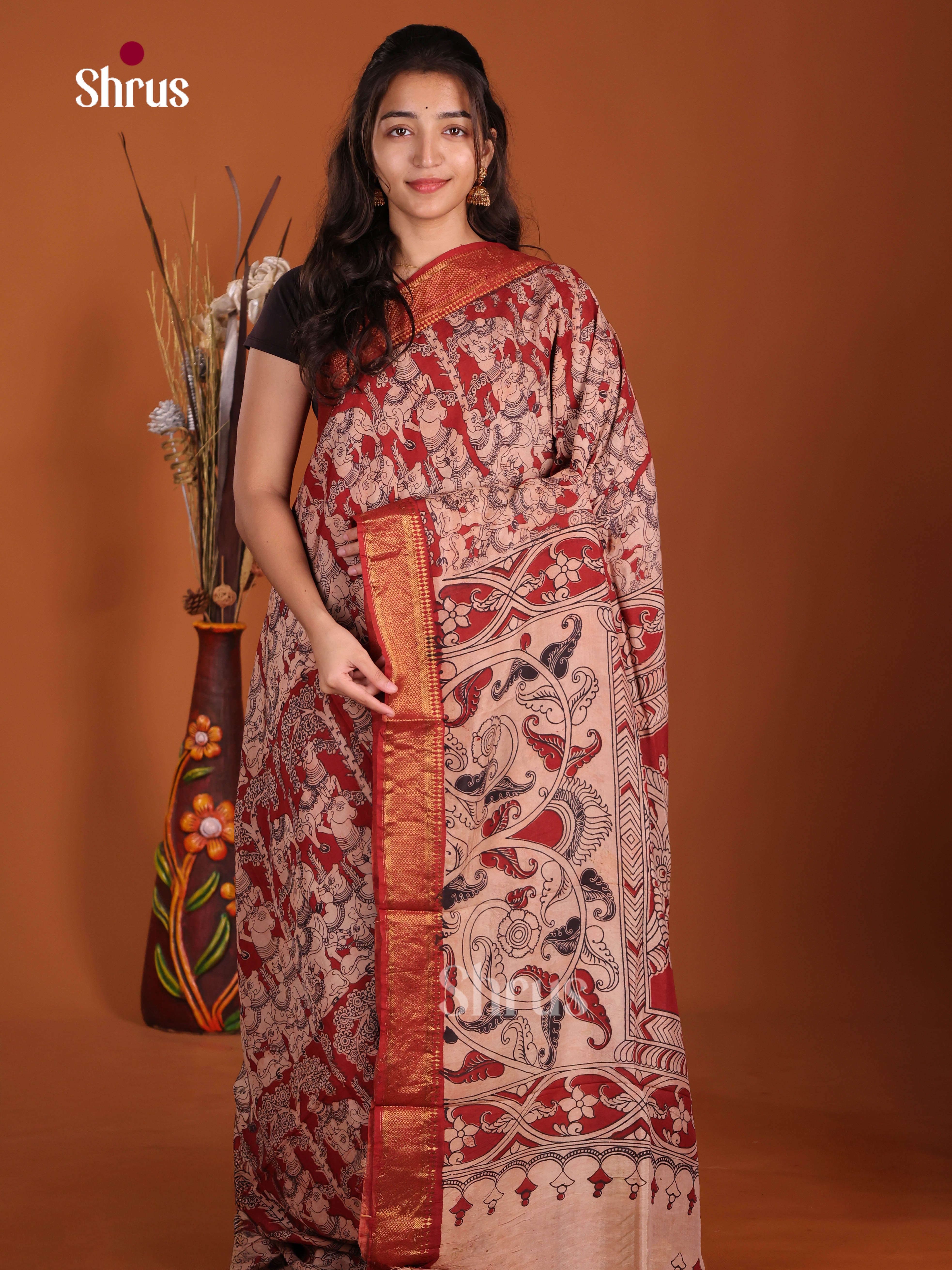 DJS17108 - chennur-kalamkari Saree - Shop on Shrus.com