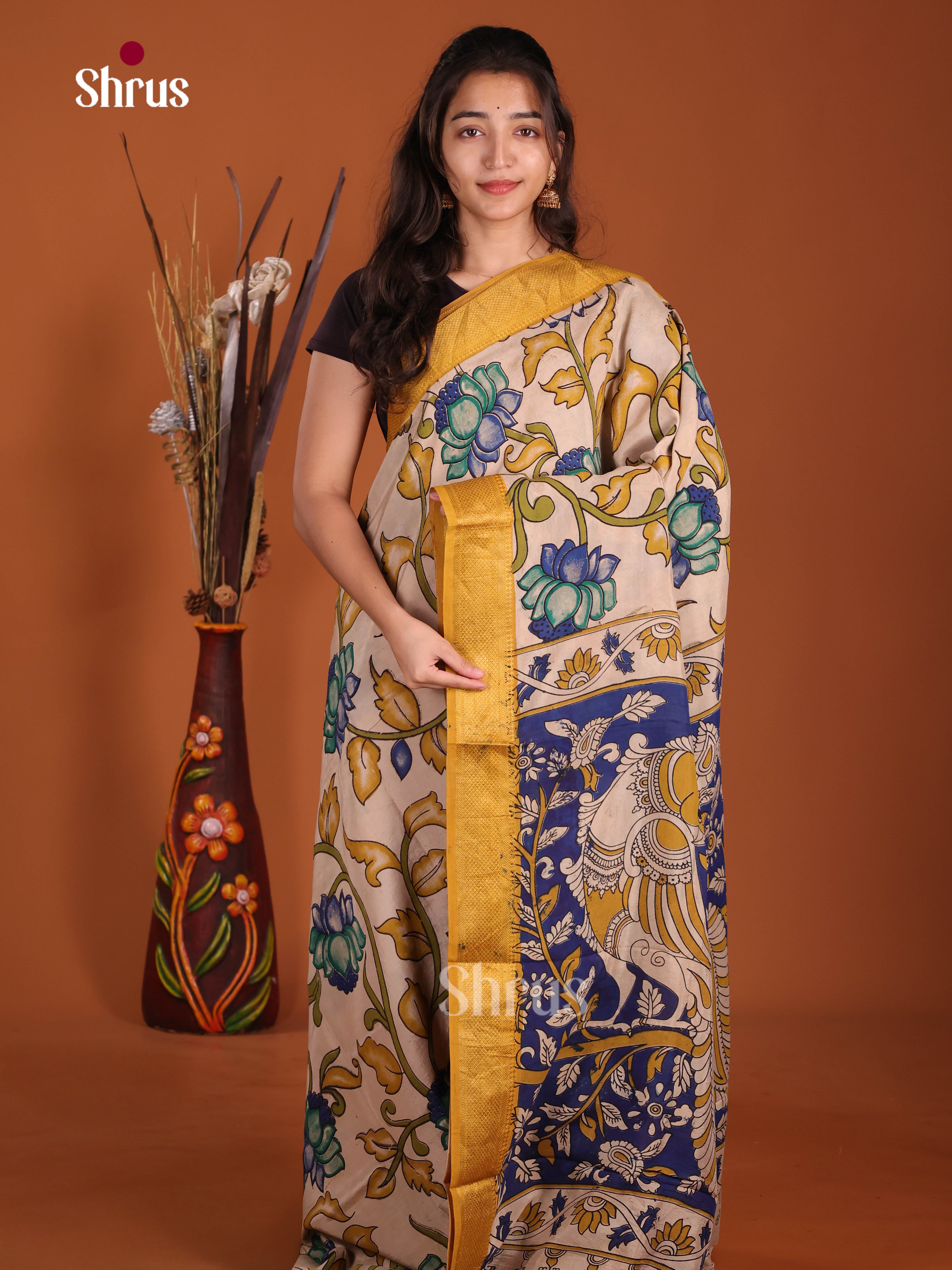 DJS17112 - chennur-kalamkari Saree - Shop on Shrus.com