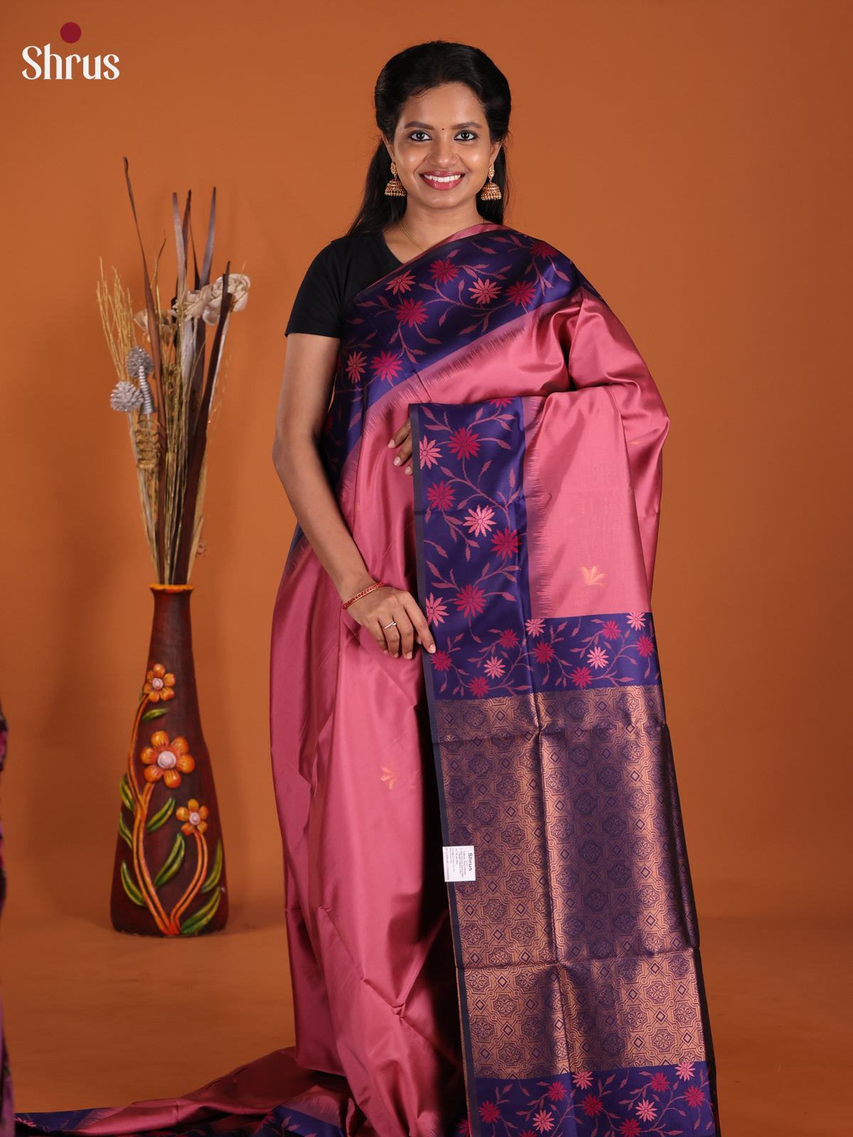 DJS17136 - Semi Softsilk Saree - Shop on Shrus.com