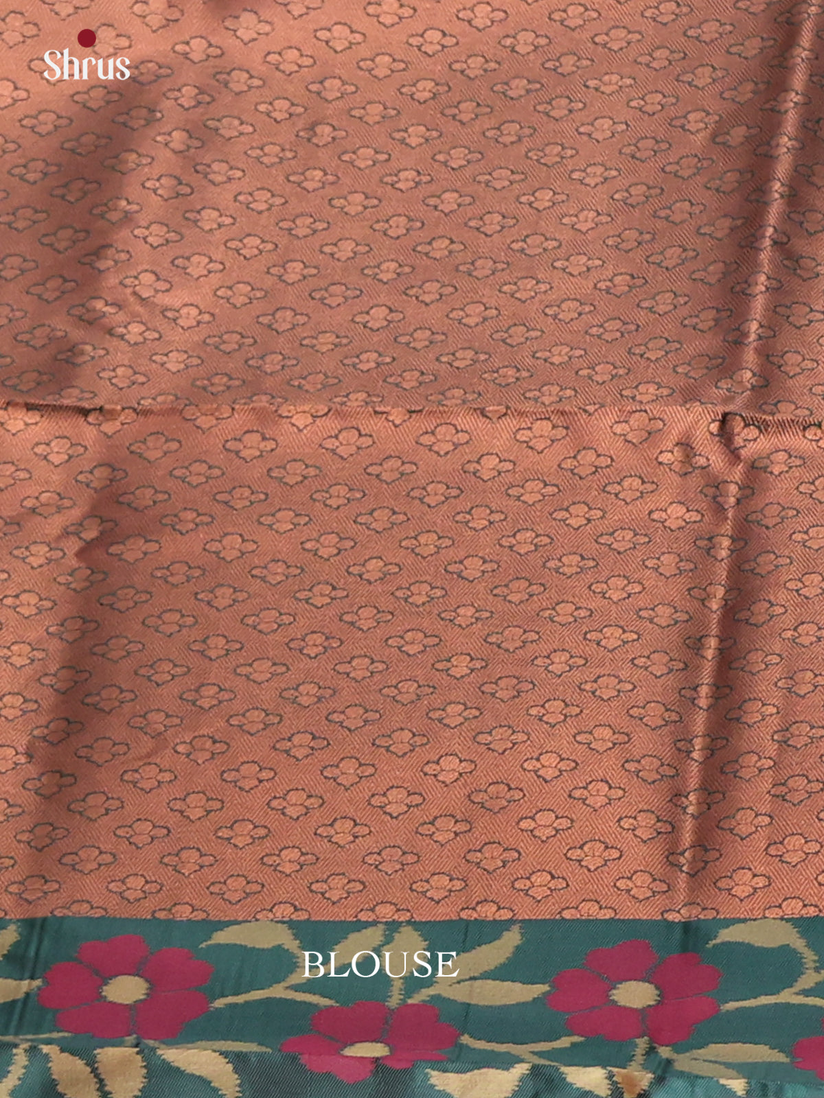 Peach & Green - Semi Softsilk Saree