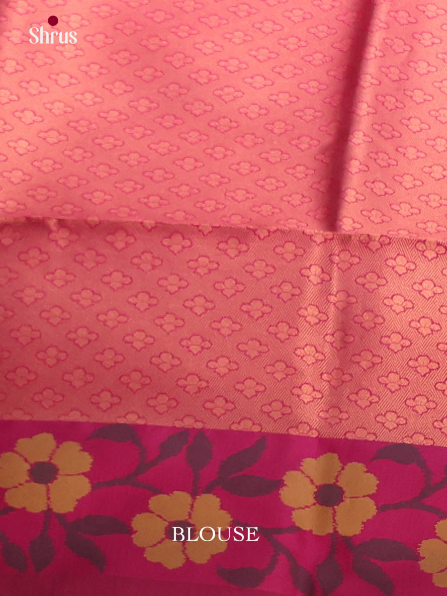 Dark Green & Maroon - Semi Softsilk Saree