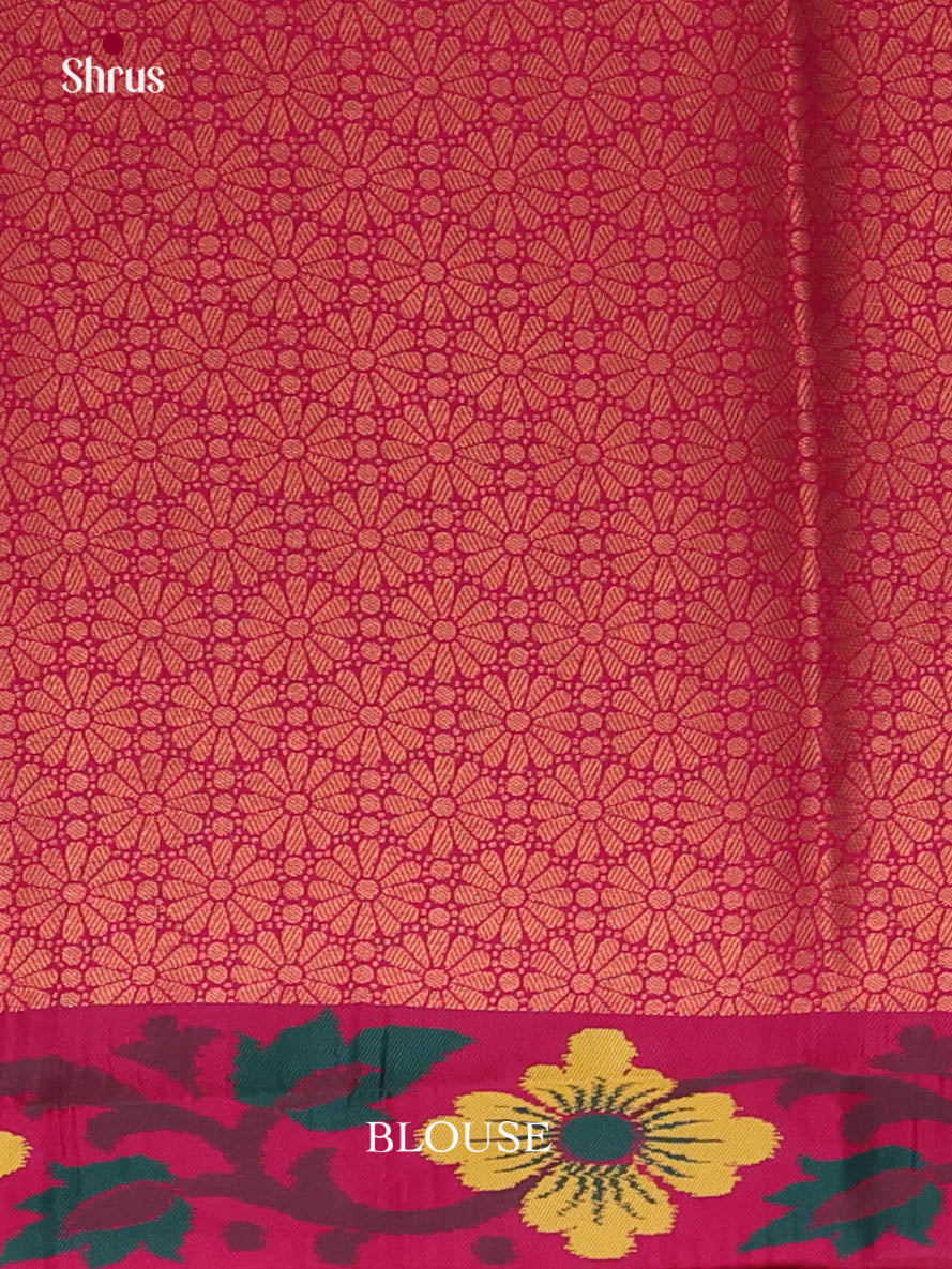 Green & Maroon - Semi Softsilk Saree