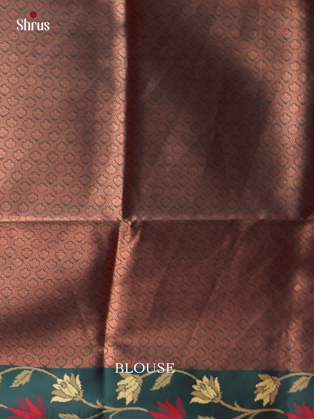 Peach & Green - Semi Softsilk Saree