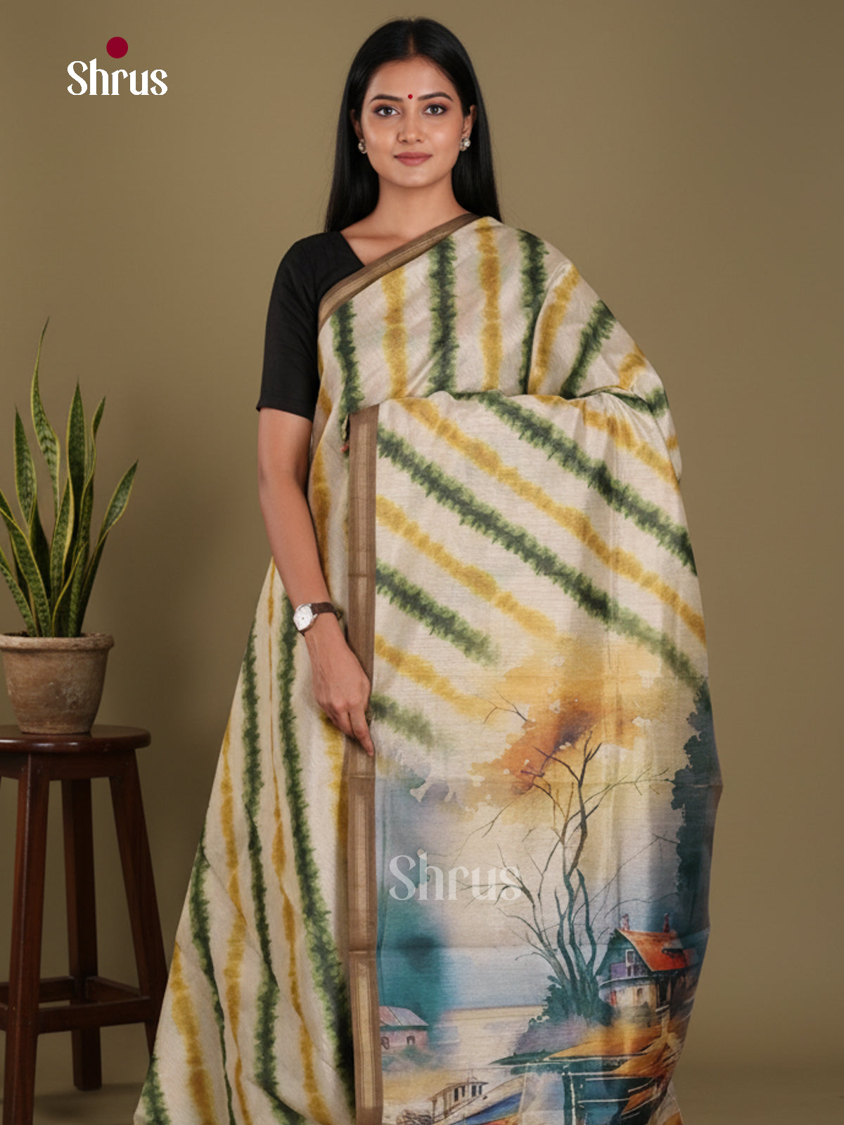 DJS17242 - Semi Chanderi Saree