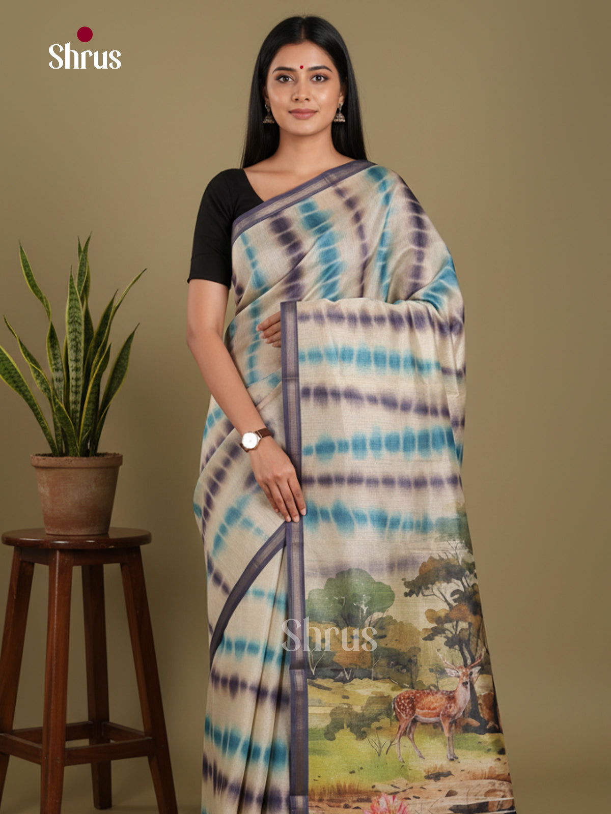 DJS17243 - Semi Chanderi Saree
