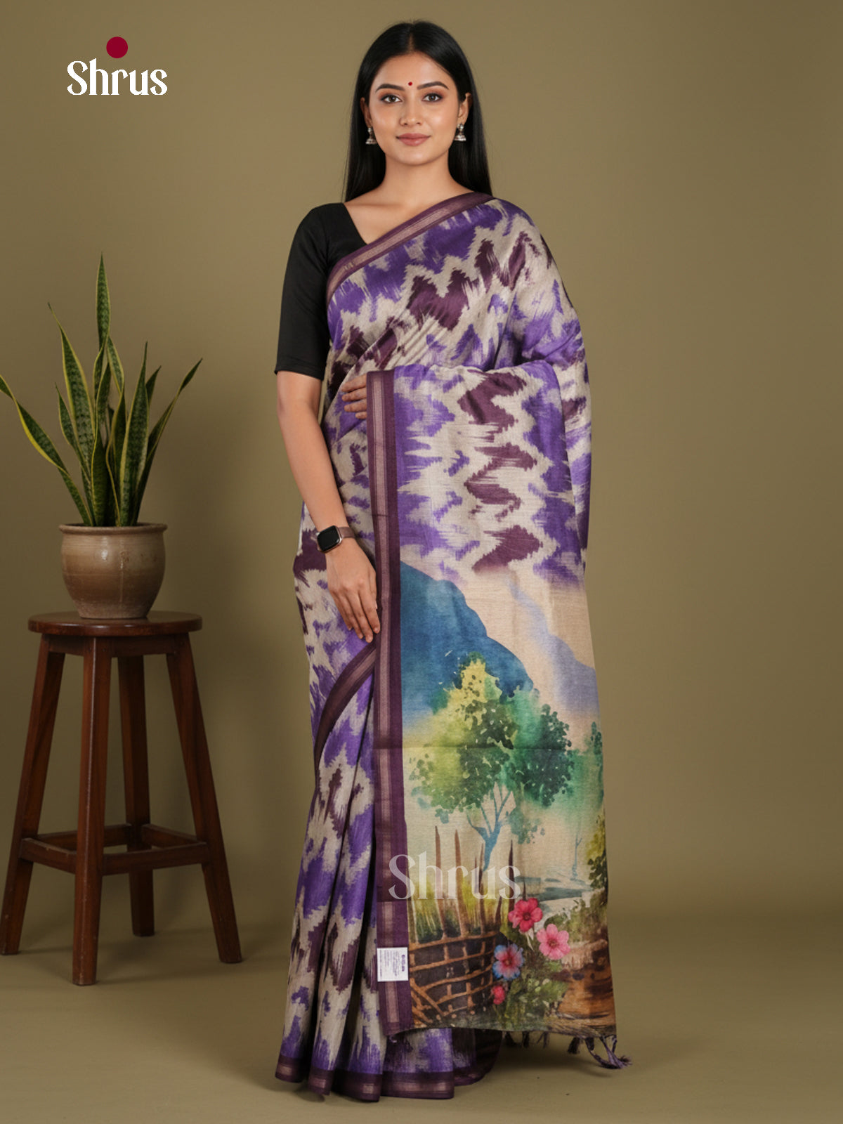 DJS17247 - Semi Chanderi Saree